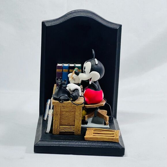 Disney Mickey and Minnie Mouse Sitting at Office Desk Bookends Figi Graphics - Picture 5 of 10